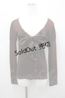 画像1: LIZ LISA / リボンカットソー F ブラウン I-26-02-23-022-LO-BL-TE-ZI