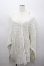 画像1: CIVARIZE / 肩ZIPニットトップス  白Ｘシルバー I-26-02-23-023-GO-TO-SA-ZT397 (1)