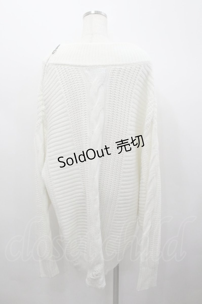 画像2: CIVARIZE / 肩ZIPニットトップス  白Ｘシルバー I-26-02-23-023-GO-TO-SA-ZT397 (2)