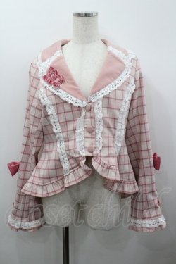 画像1: Chalmiere / タータンチェックジャケット M ピンク I-26-02-23-024-0-JA-TE-ZI