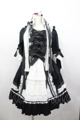 BABY,THE STARS SHINE BRIGHT / ローブ・ア・ラ・フランセーズワンピース&ヘッドドレスセット  黒×白 I-26-02-23-031-BA-ZA-TE-ZI