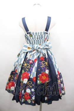 画像3: metamorphose / ハイカラ小町タックジャンパースカート  紺 I-26-02-23-032-ME-OP-SA-ZI