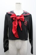 NieR Clothing / 総柄セーラートップス  黒ｘ赤 I-26-02-25-030-PU-TO-SA-ZI