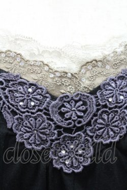 画像3: axes femme / Vレースキャミソール  黒Ｘパープル I-26-02-25-003-AX-TO-SA-ZI