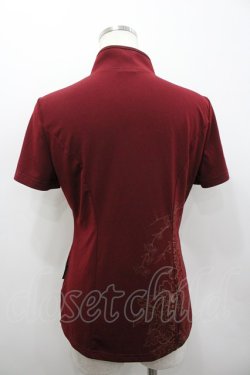 画像3: Ozz oneste / ハイネックチャイナボタン半袖トップス  ボルドー I-26-02-25-032-OO-TO-SA-ZI