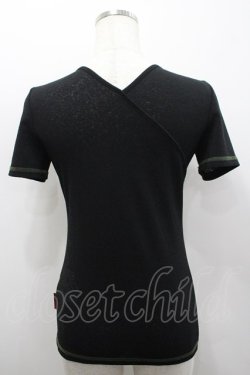 画像3: Ozz On / チャイナボタン&龍刺繍半袖トップス  黒Ｘ緑 I-26-02-25-033-OO-TO-SA-ZI