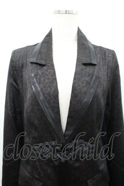 画像2: Qutie Frash / レオパードチャイナデザインロングジャケット  黒Ｘブラウン I-26-02-25-040-QU-OP-SA-ZI