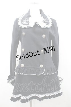 画像1: PUTUMAYO / 蝶ローズ刺繍長袖コート  黒Ｘ白 I-26-02-25-043-PT-OP-SA-ZI