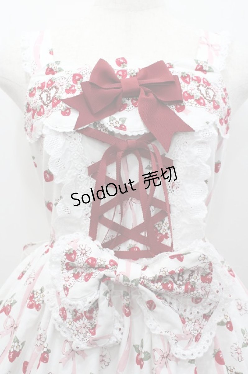 画像2: BABY,THE STARS SHINE BRIGHT / Juicy Strawberry MemoryジャンパースカートI  白 I-26-02-25-048-BA-OP-SA-ZI (2)