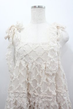 画像2: Maison de minette / シースルー格子ジャンパースカート  ベージュ I-26-02-25-058-LO-OP-SA-ZI