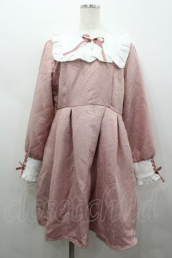 画像1: DearMyLove / ジャガードスクエア切替ワンピース 3L ピンク I-26-02-25-059-EL-OP-IG-ZI