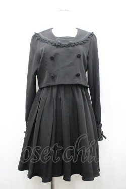 画像1: DearMyLove / ドッキングセーラーワンピース  黒 I-26-02-25-063-EL-OP-SA-ZI