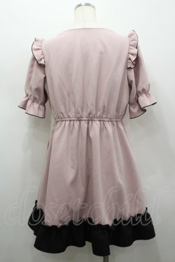 画像3: DearMyLove / ハートレースアップフリルワンピース LL ピンク×クロ I-26-02-25-064-EL-OP-IG-ZI