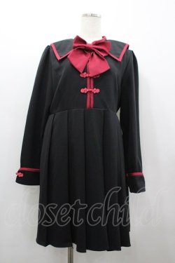 画像1: Dear My Love / チャイナ学園ワンピース 3L クロ×アカ I-26-02-25-066-EL-OP-IG-ZI