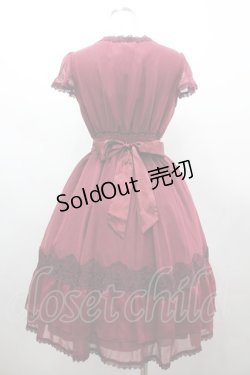 画像2: axes femme / ベロア編み上げリボンワンピース  ワイン I-26-02-25-070-AX-OP-SA-ZI