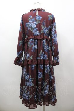 画像2: axes femme / クラシックローズロングワンピース M ワイン I-26-02-25-072-AX-OP-IG-ZI