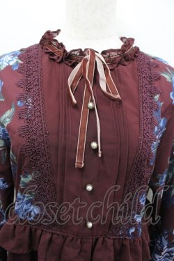 画像3: axes femme / クラシックローズロングワンピース M ワイン I-26-02-25-072-AX-OP-IG-ZI