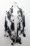 画像1: NieR Clothing / 総柄カーディガン  黒ｘ白 I-26-02-25-008-PU-TO-SA-ZI (1)