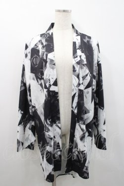 画像1: NieR Clothing / 総柄カーディガン  黒ｘ白 I-26-02-25-008-PU-TO-SA-ZI