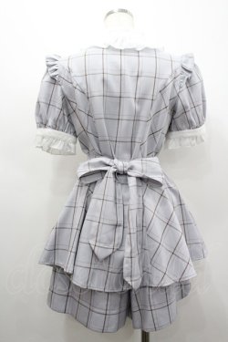 画像2: Secret Honey / アクセサリーリボン付半袖セットアップ  グレーチェック I-26-02-25-073-CA-OP-SA-ZI