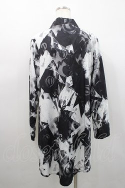 画像2: NieR Clothing / 総柄カーディガン  黒ｘ白 I-26-02-25-008-PU-TO-SA-ZI