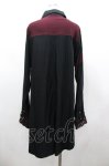 画像2: Ozz conte / 2カラー切替スナップボタンロングシャツ  黒Ｘボルドー I-26-02-25-075-OO-BL-SA-ZI (2)