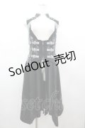 Ozz Croce / サイドベルトデザインロングベスト  黒Ｘシルバー I-26-02-25-076-OO-PA-SA-ZI