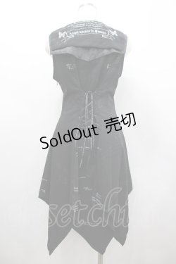 画像2: h.naoto Blood / セーラー襟イレヘムノースリーブワンピース  黒 I-26-02-25-078-HN-OP-TE-ZI