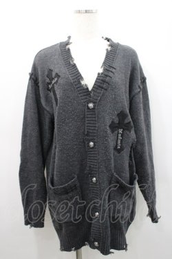 画像1: NOEMIE / クロスワッペンニットカーディガン  グレー I-26-02-25-009-LO-TO-SA-ZI