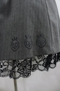 画像3: MIHO MATSUDA / ドクロクラウンプリントスカート  グレーＸ黒 I-26-02-25-085-GO-SK-SA-ZI