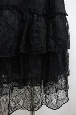 画像3: ATELIER PIERROT / Ruffle Chiffon Skirt-Lace-  黒 I-26-02-25-089-EL-SK-SA-ZI
