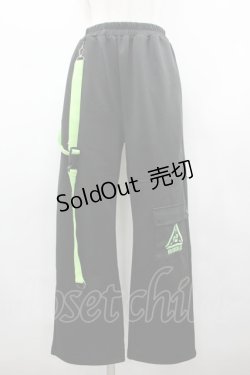 画像1: ACDC RAG / 渦雷パンツ  黒Ｘ緑 I-26-02-25-091-PU-PA-SA-ZI