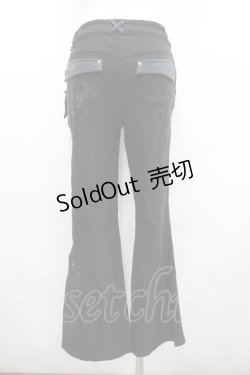 画像2: Ozz Croce / チェーン付きパンツ  黒Ｘシルバー I-26-02-25-093-OO-PA-SA-ZI