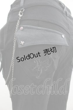 画像3: Ozz Croce / チェーン付きパンツ  黒Ｘシルバー I-26-02-25-093-OO-PA-SA-ZI