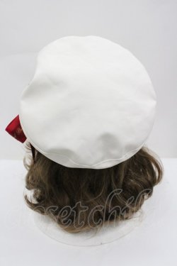 画像3: Amavel / ロゴリボンブローチ付きベレー帽  アイボリーｘ赤 I-26-02-25-102-CA-AC-SA-ZI