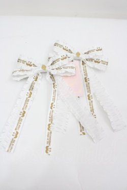 画像1: metamorphose / スワンロゴリボンクリップ(2個SET)  白 I-26-02-25-112-ME-AC-SA-ZI