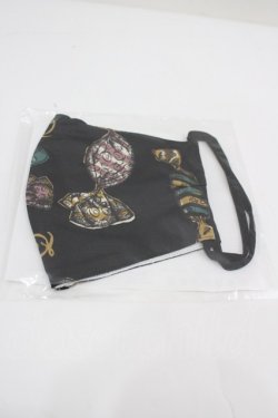 画像1: Q-pot. / キャンディ 布マスク  ブラック I-26-02-25-116-QP-ZA-SA-ZI