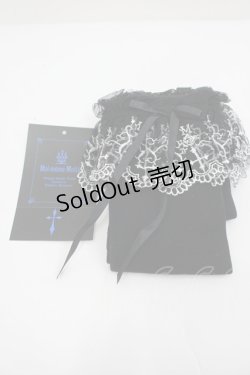 画像1: Moi-meme-Moitie / 逆十字レースオーバーニー  黒×白 I-26-02-25-122-MO-ZA-TE-ZI