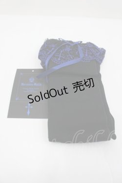 画像1: Moi-meme-Moitie / 逆十字レースオーバーニー  黒×青 I-26-02-25-123-MO-ZA-TE-ZI