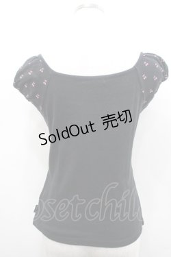 画像3: PUTUMAYO / チェリー&キャットプリントラグランカットソー  黒Ｘピンク I-26-02-25-012-PT-TO-SA-ZI