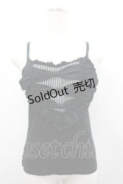 画像1: BPN / ストライプリボンキャミトップス  黒 I-26-02-25-013-GO-TO-SA-ZI