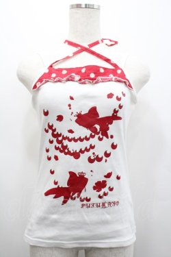 画像1: PUTUMAYO / 金魚シルエットキャミ  白Ｘ赤 I-26-02-25-015-PT-TO-SA-ZI