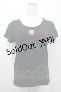 HELL CAT PUNKS / CAT刺繍半袖カットソー S 黒Ｘピンク I-26-02-25-016-PU-TO-SA-ZI