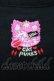 画像2: HELL CAT PUNKS / CAT刺繍半袖カットソー S 黒Ｘピンク I-26-02-25-016-PU-TO-SA-ZI (2)