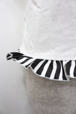 画像2: PEACE NOW / ストライプリボン半袖カットソー  白Ｘ I-26-02-25-017-PU-TO-SA-ZI