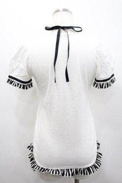 画像4: PEACE NOW / ストライプリボン半袖カットソー  白Ｘ I-26-02-25-017-PU-TO-SA-ZI