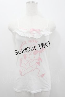 画像1: PEACE NOW / うさぎデビルキャミソール  白Ｘピンク I-26-02-25-018-PU-TO-SA-ZI