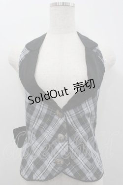 画像1: PUTUMAYO / チェックベスト  サックスＸ黒 I-26-02-25-019-PT-TO-SA-ZI