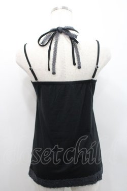 画像2: axes femme / フラワーモチーフ使いホルターキャミ  クロ I-26-02-25-002-AX-TO-SA-ZI