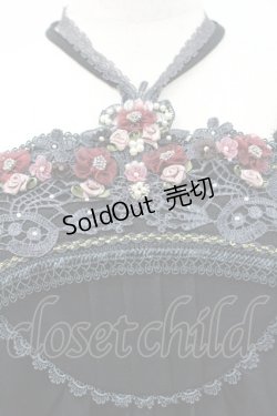 画像3: axes femme / フラワーモチーフ使いホルターキャミ  クロ I-26-02-25-002-AX-TO-SA-ZI